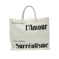 Christian Dior Black White Leather Tote Bag (Pre-Owned)