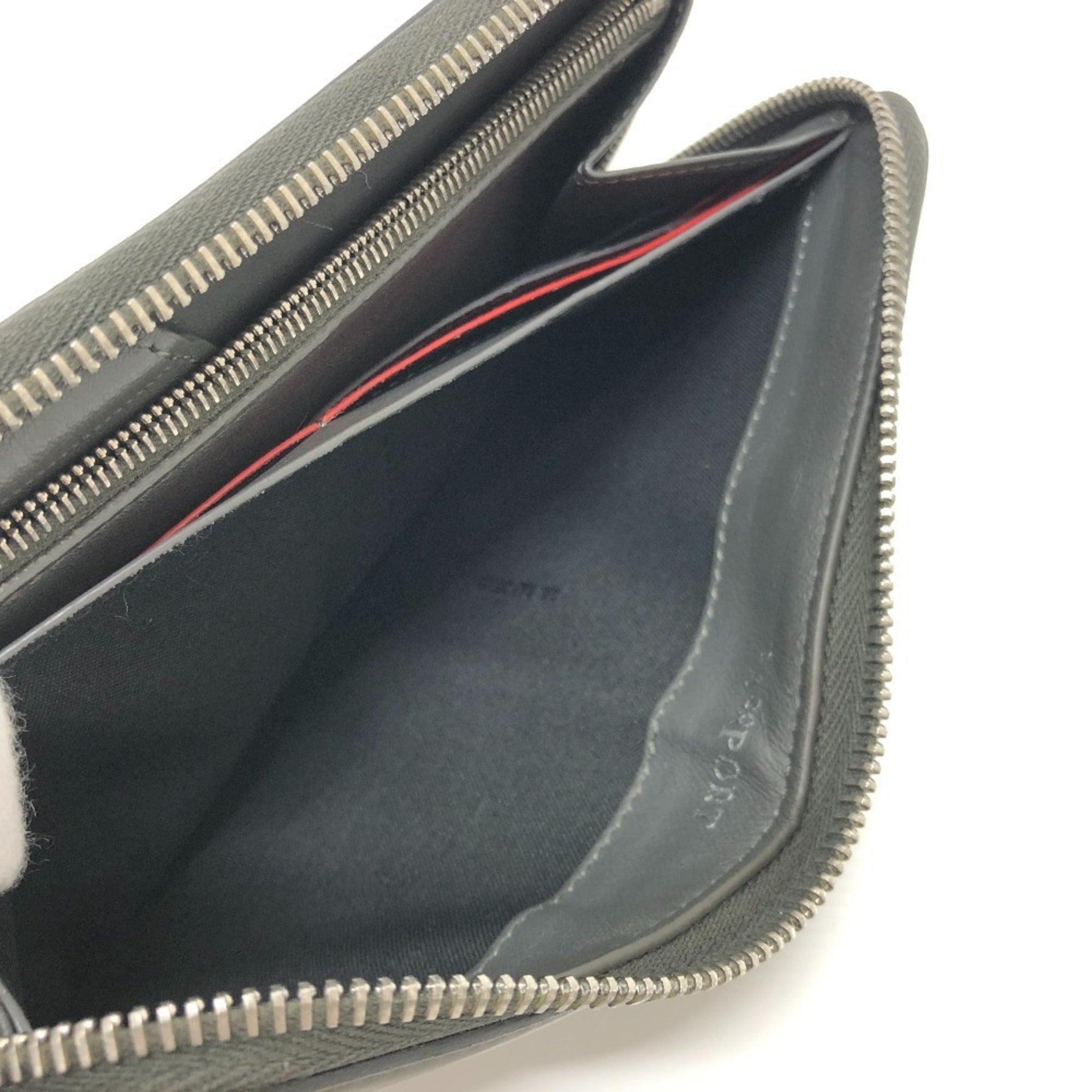 Fendi Gray Leather Long Wallet (Bi-Fold)