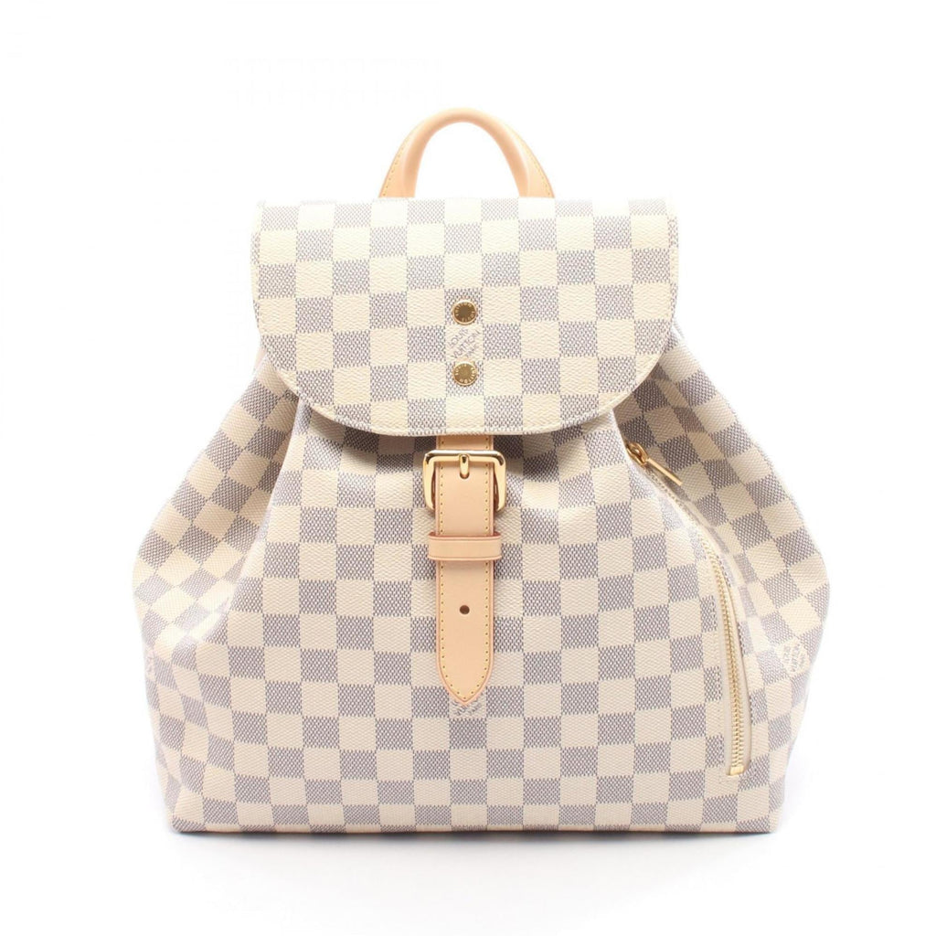 Louis Vuitton White Coated Canvas Leather Backpack Handbag