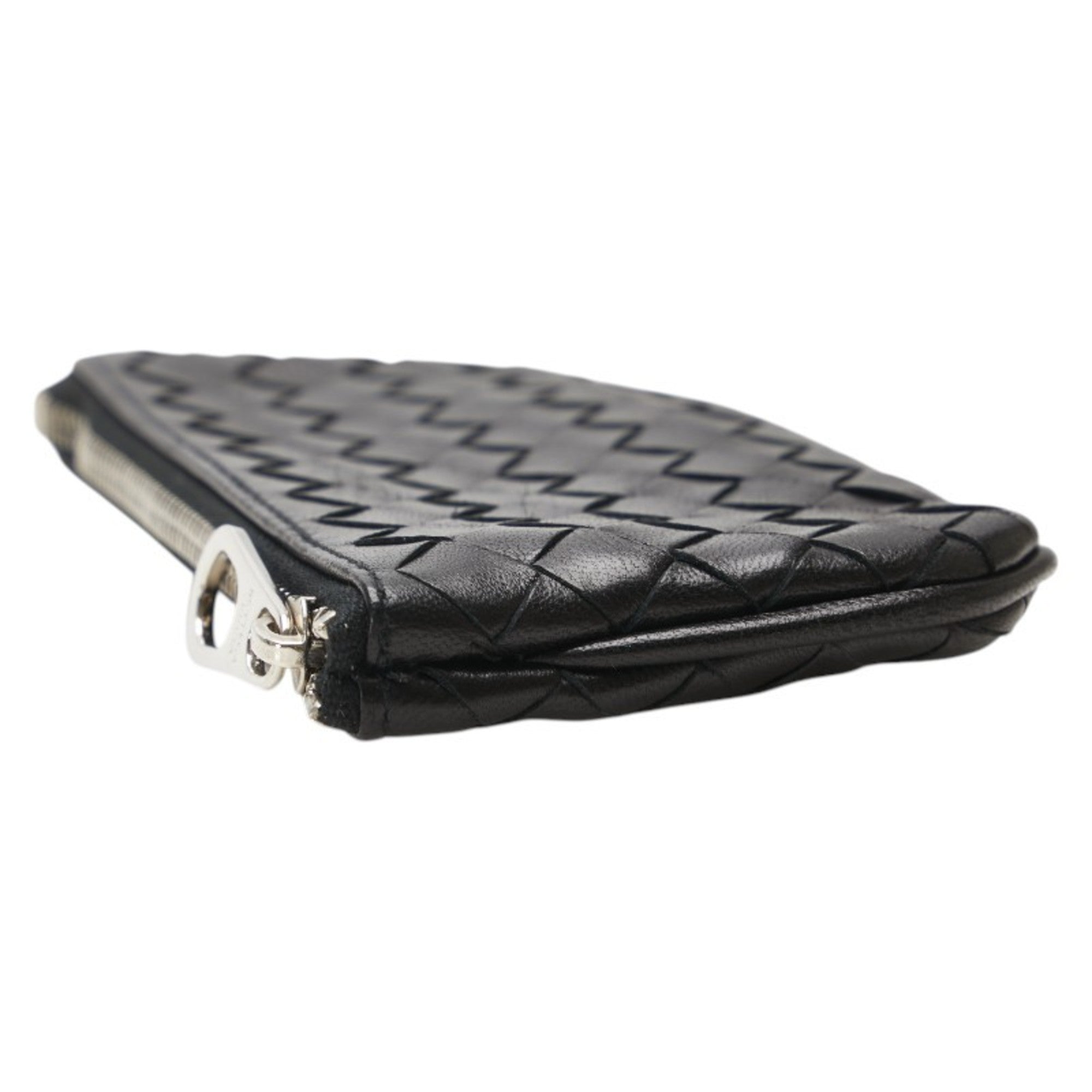 Bottega Veneta Black Leather Coin Purse/Coin Case