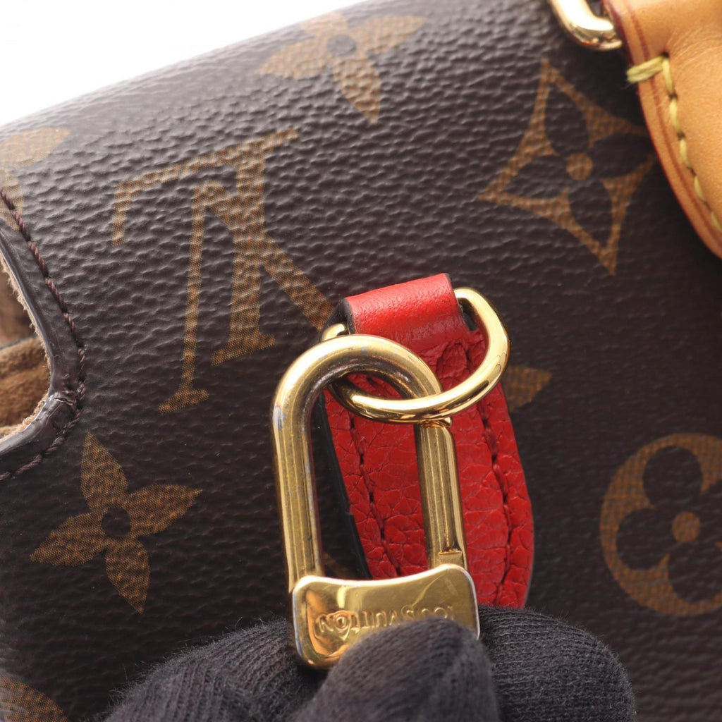 Louis Vuitton Brown Red Color Coated Canvas Leather Handbag