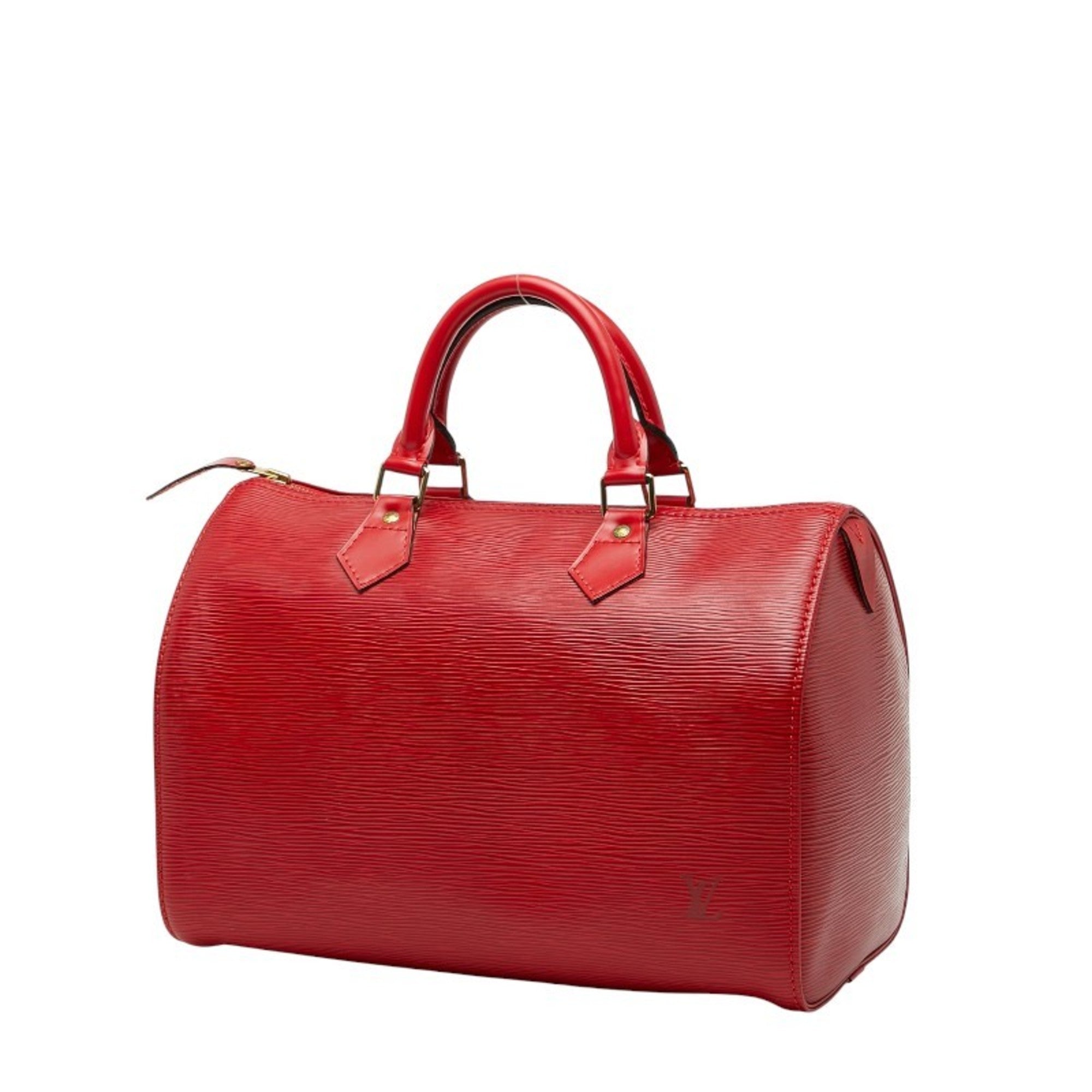 Louis Vuitton Castilian Red Leather Boston Bag Handbag