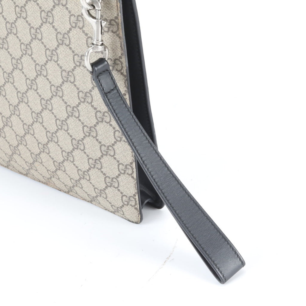 Gucci Sherry Line Brown Leather Coated Canvas Handbag (Pre-Owned)