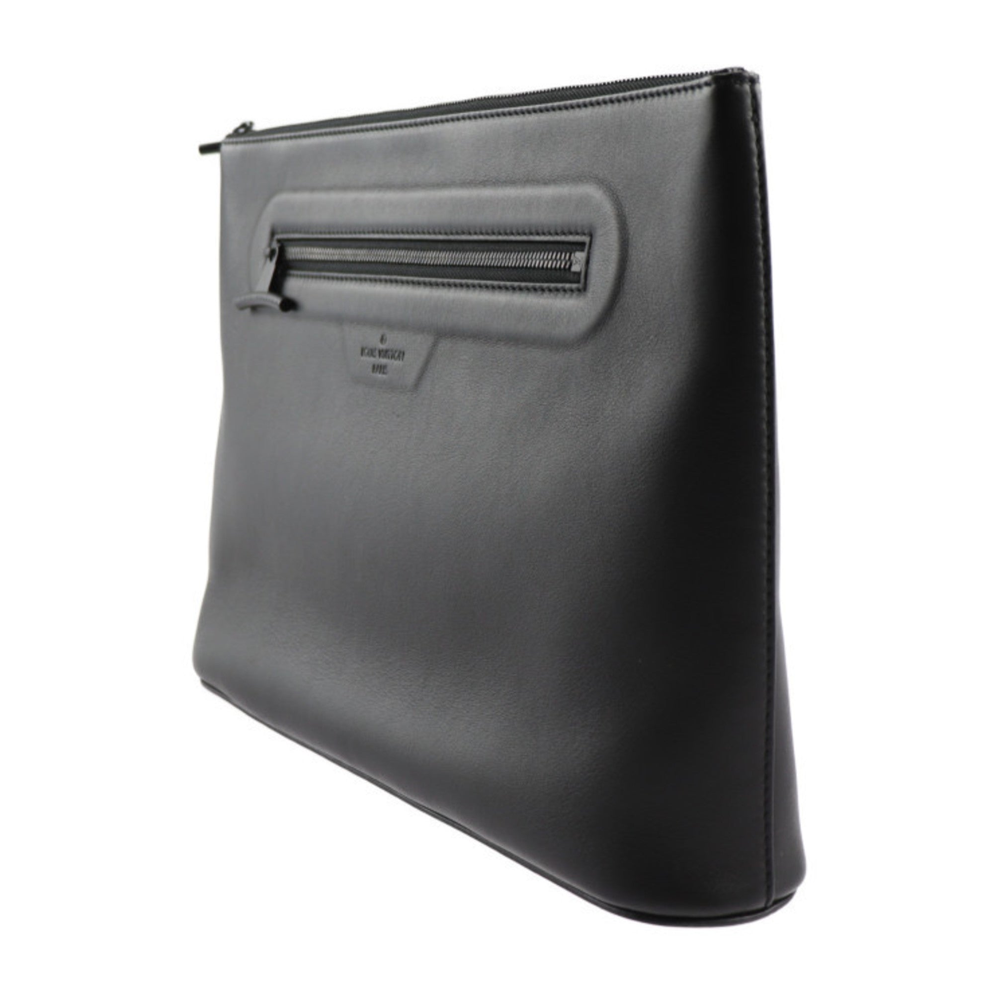 Louis Vuitton Black Leather Clutch Bag