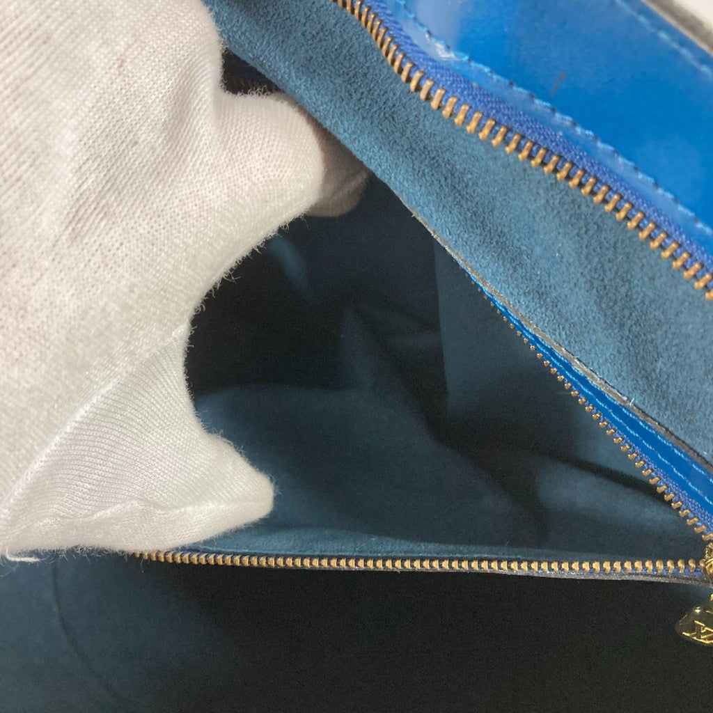 Louis Vuitton Blue Leather Tote Bag