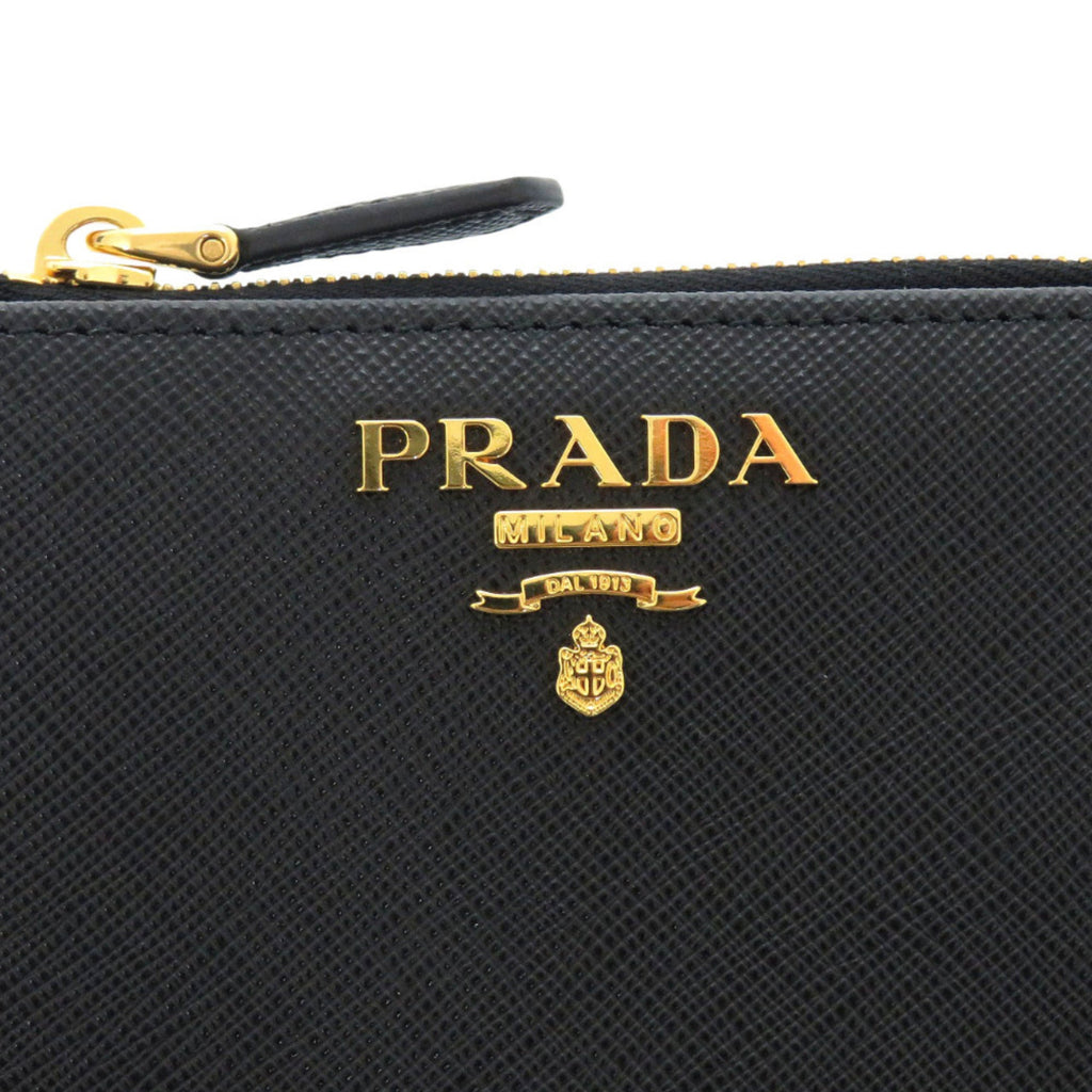 Prada Black Nero Pink Leather Wallet (Bi-Fold)