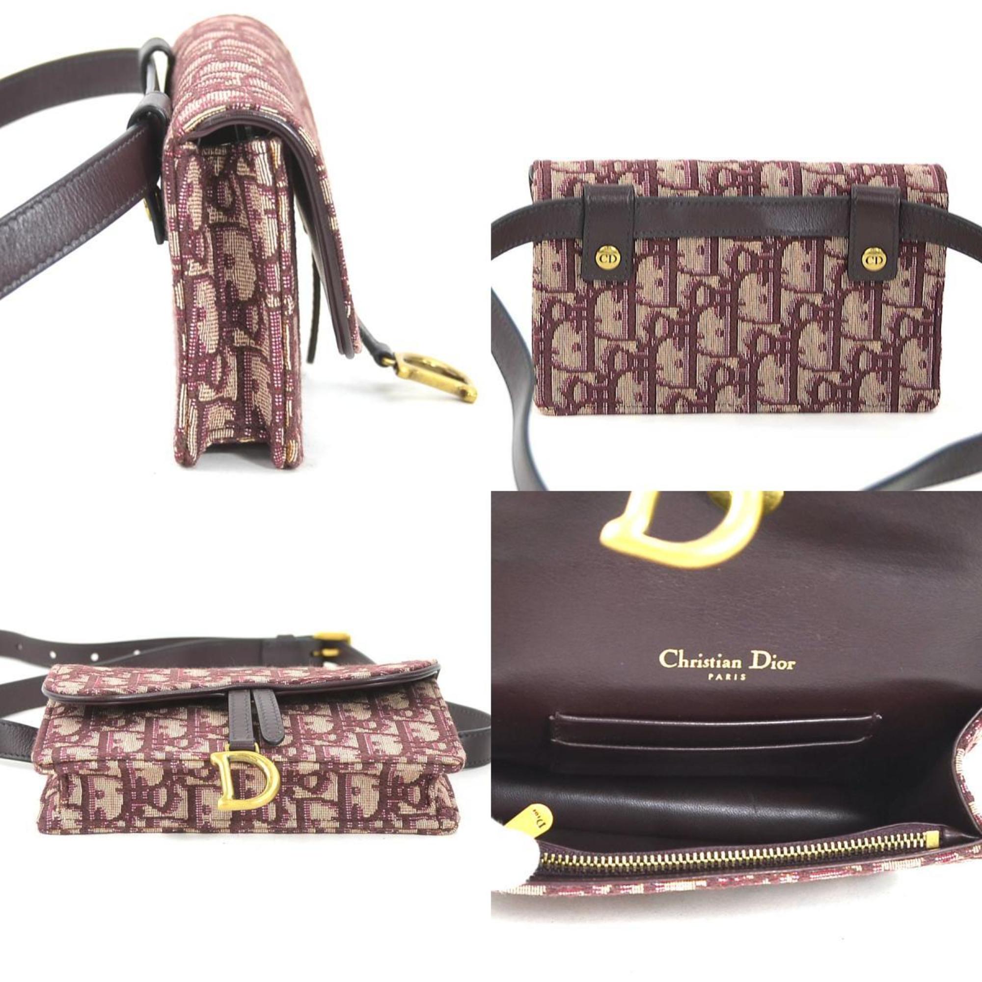 Christian Dior Bordeaux Canvas Leather Fanny Pack (Pre-Owned)