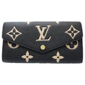 Louis Vuitton Beige Black Monogram Empreinte Long Wallet