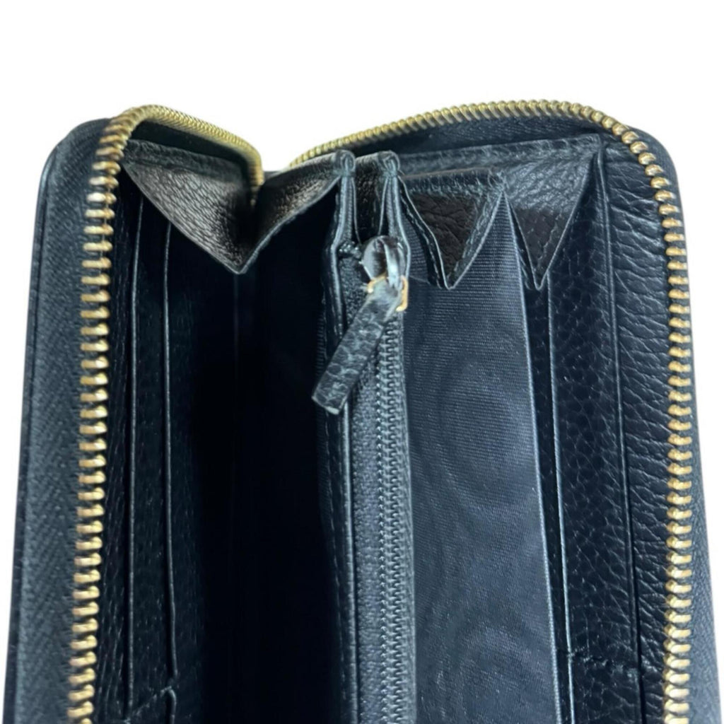 Gucci Black Leather Long Wallet (Bi-Fold) (Pre-Owned)