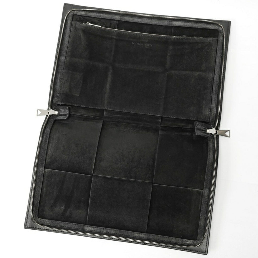 Bottega Veneta Black Intrecciato Clutch Bag Document Case