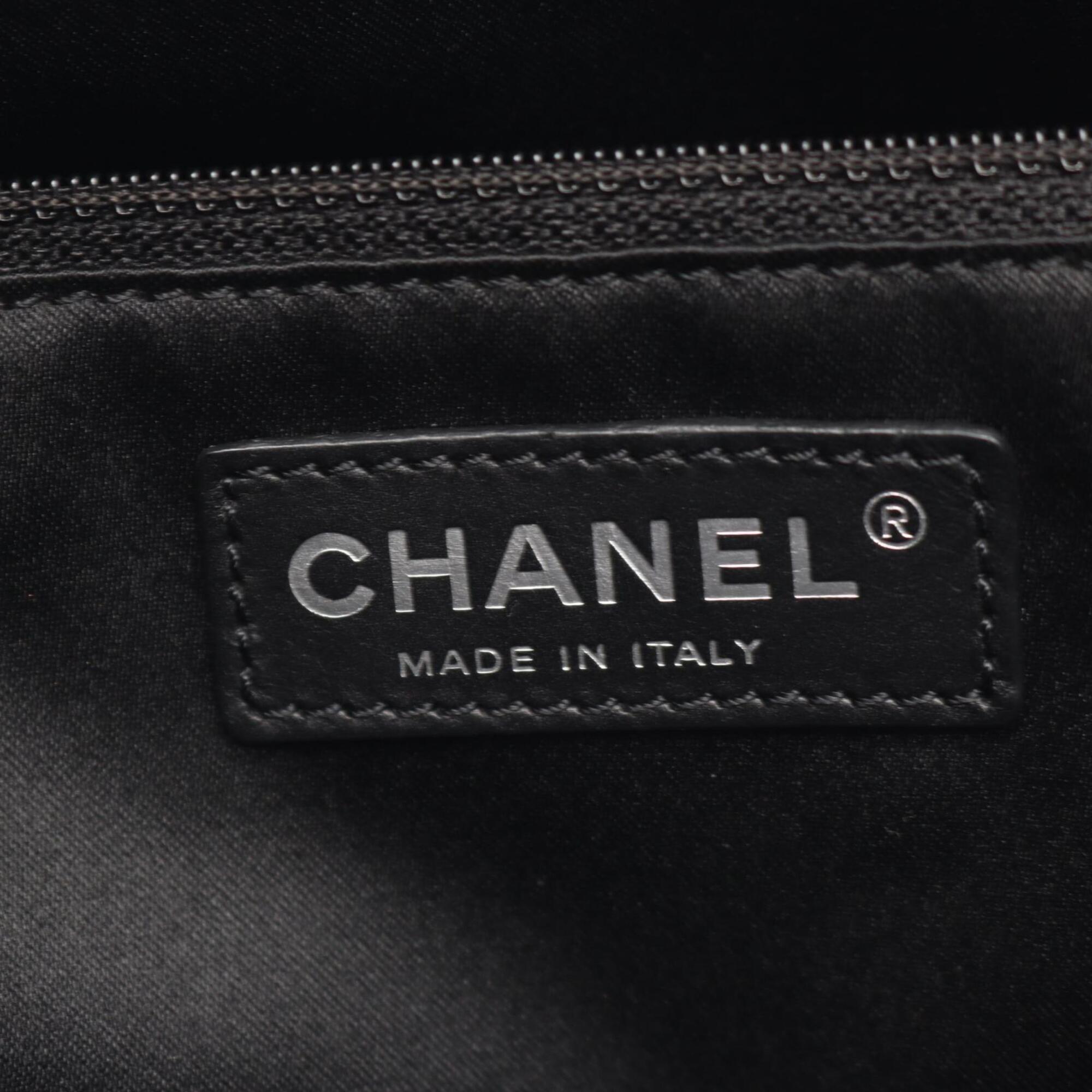 Chanel Black Leather Handbag Tote Bag