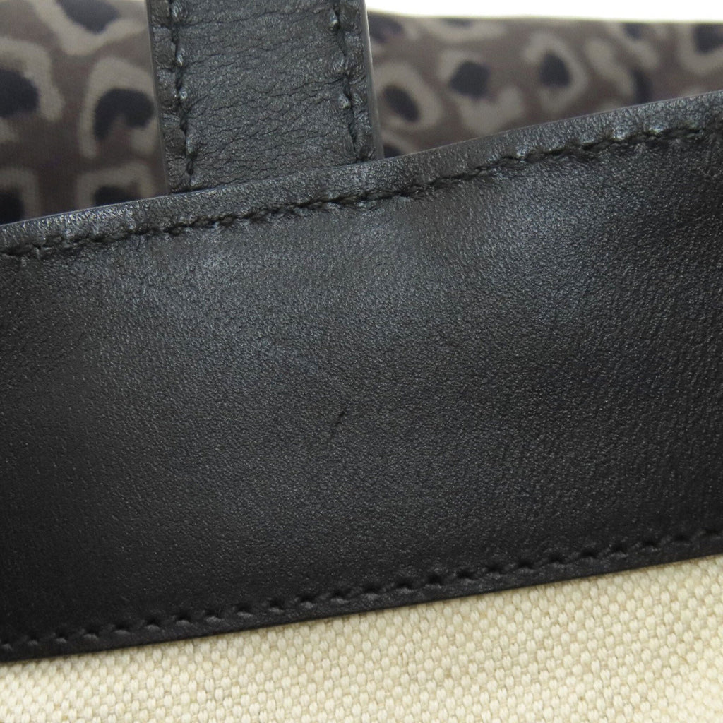 Gucci Gray Canvas Leather Tote Bag (Pre-Owned)