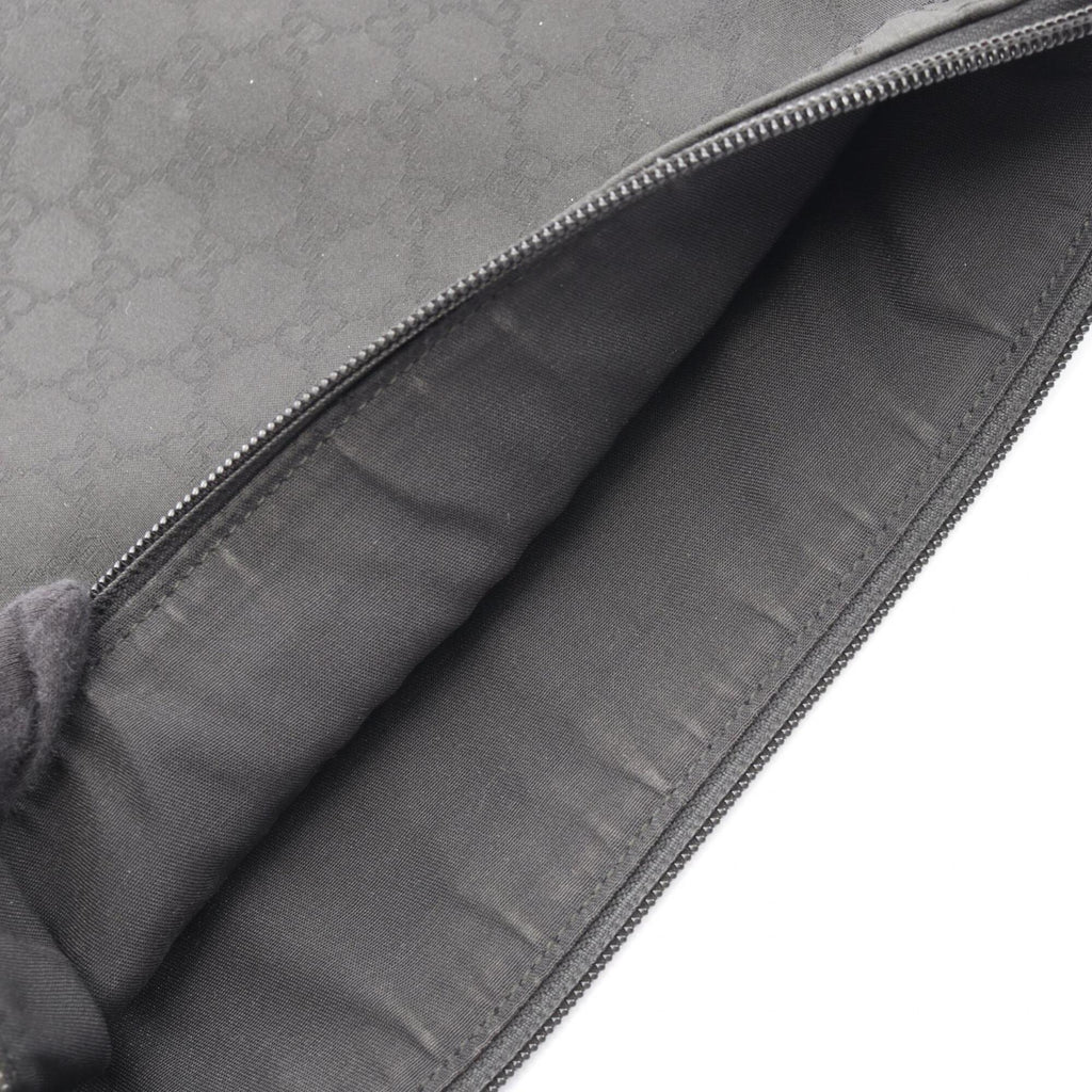Gucci Black Nylon Leather Handbag Shoulder Bag (Pre-Owned)