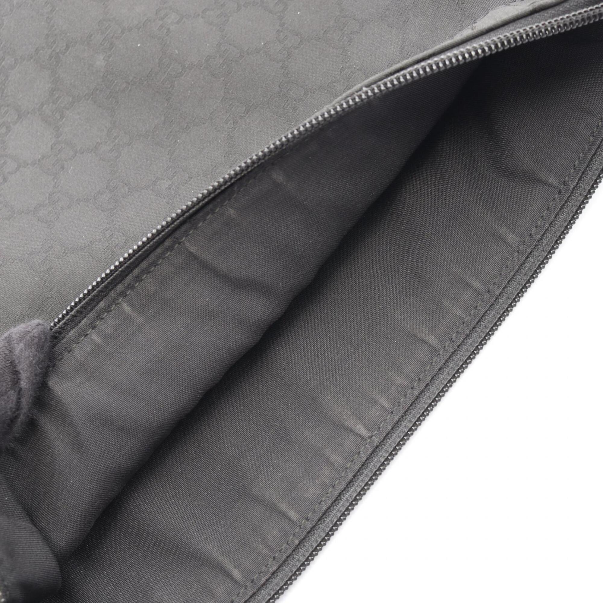 Gucci Black Nylon Leather Handbag Shoulder Bag (Pre-Owned)