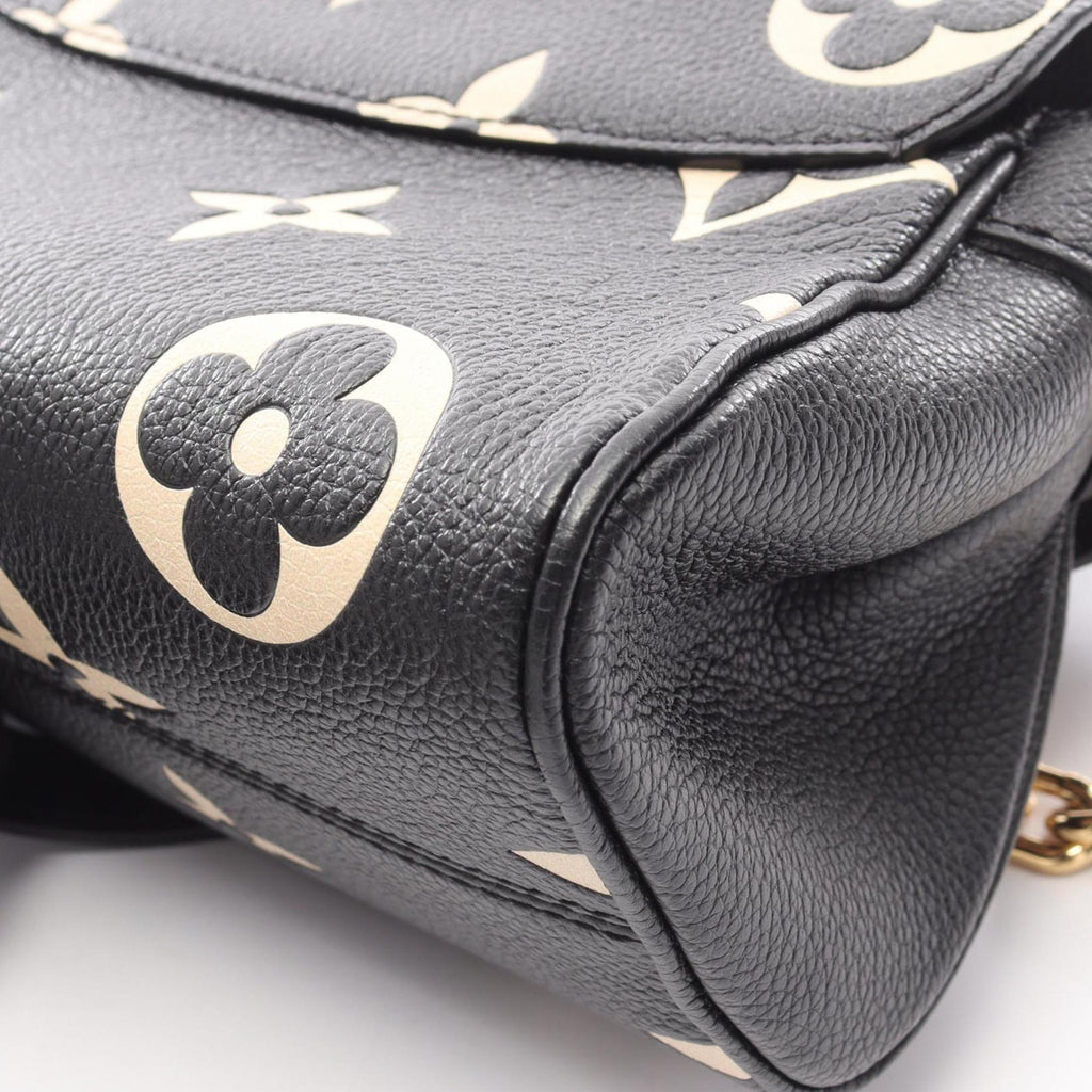 Louis Vuitton Beige Black Leather Handbag
