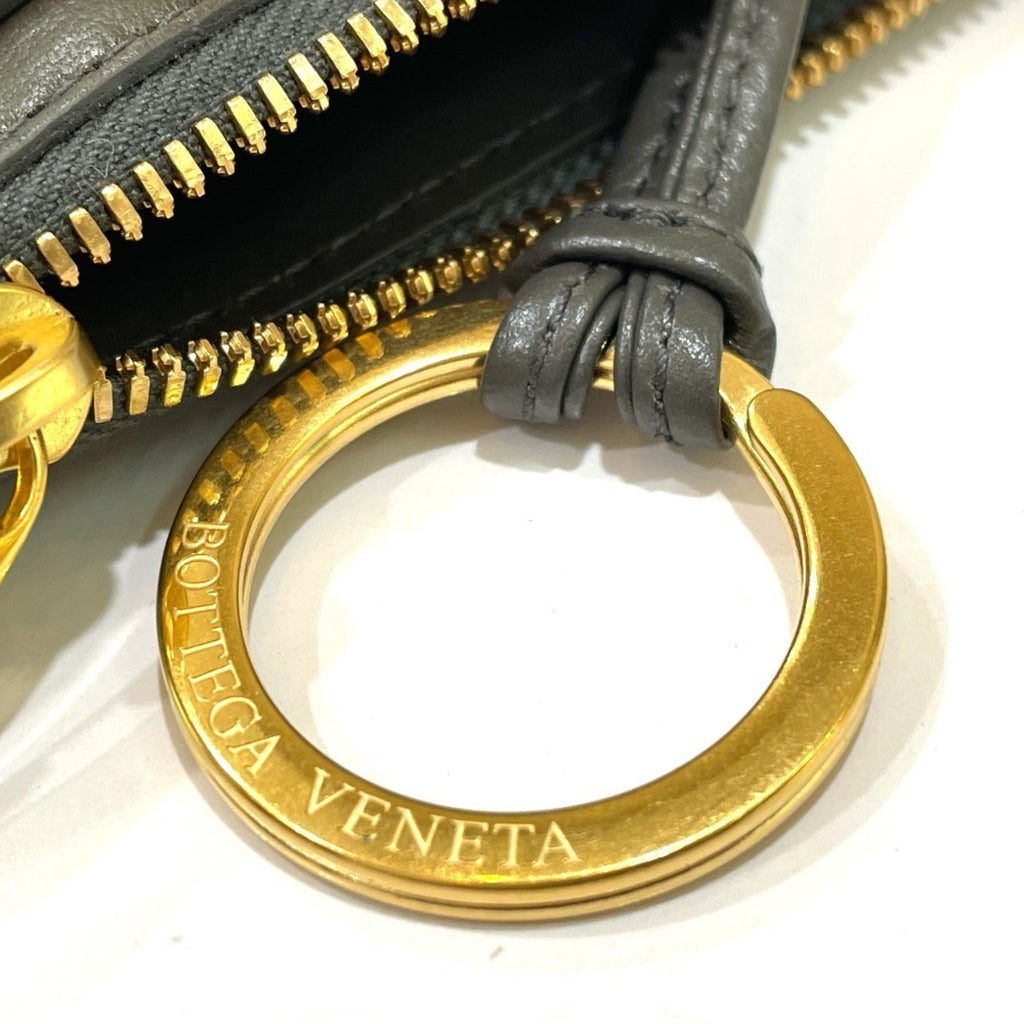 Bottega Veneta Khaki Leather Coin Purse/Coin Case