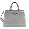 Gucci Gray Leather Handbag Shoulder Bag (Pre-Owned)