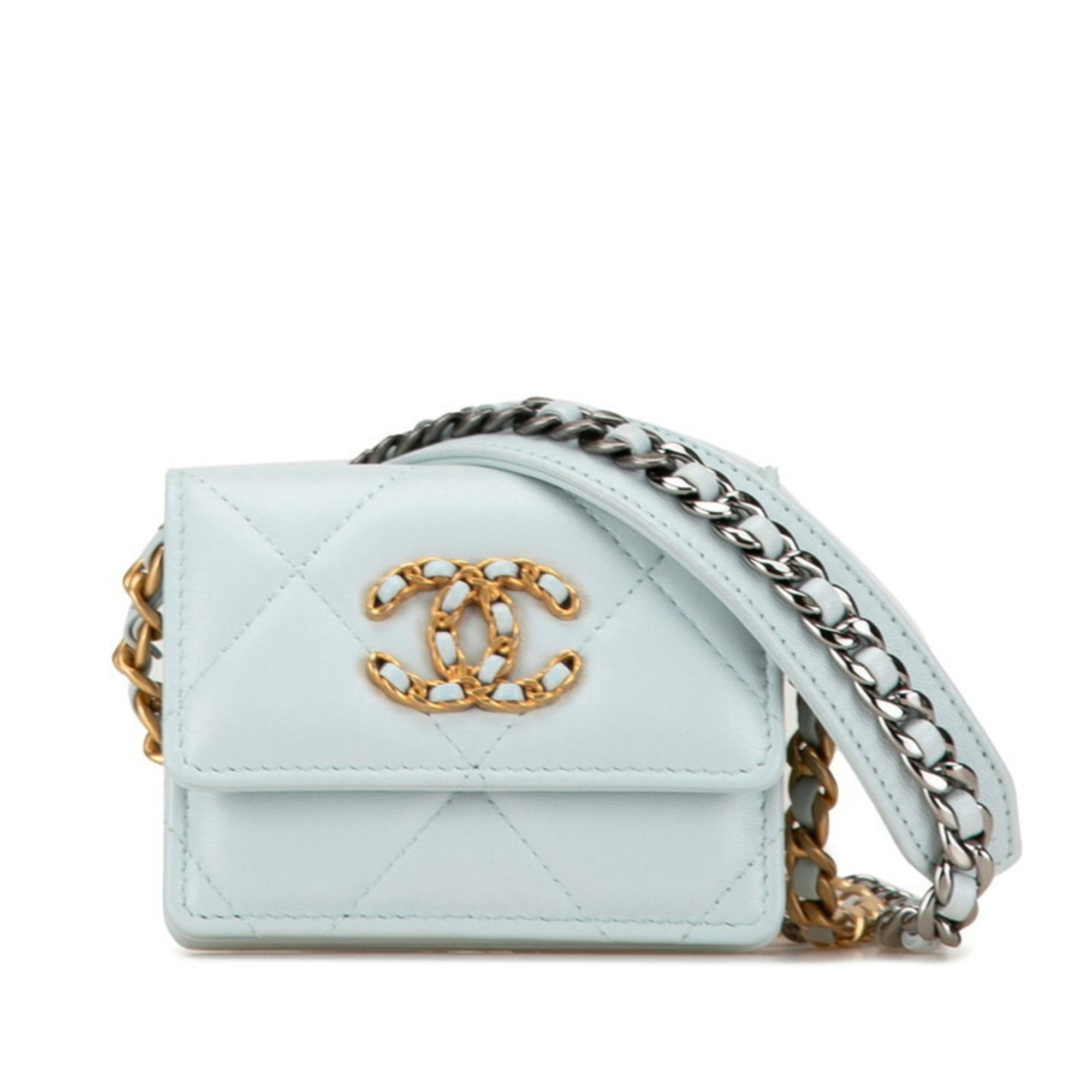 Chanel Light Blue Leather Shoulder Bag