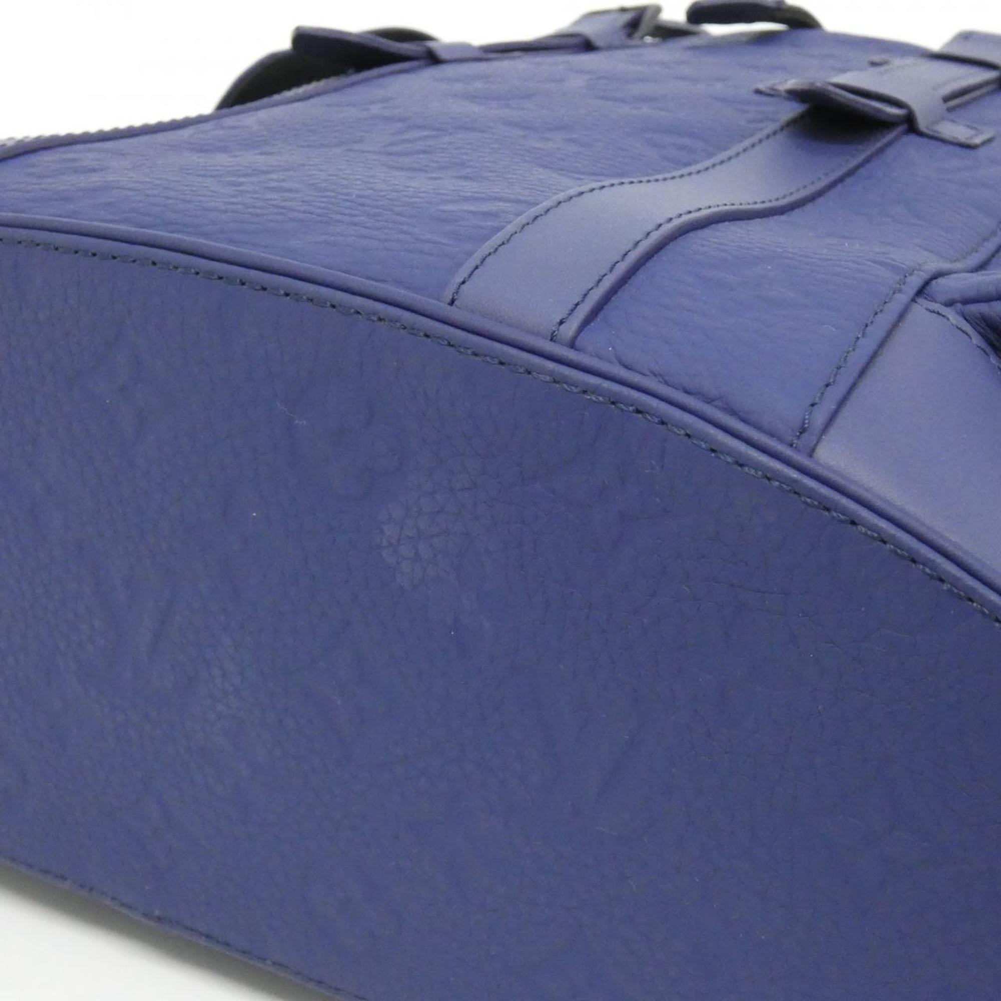 Louis Vuitton Black Blue Leather Backpack