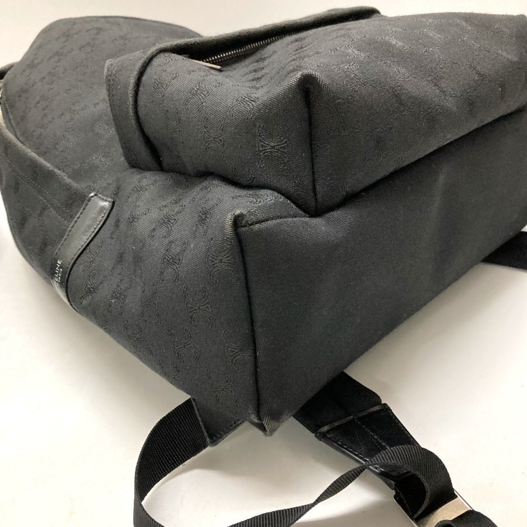 Celine Black Canvas Leather Backpack