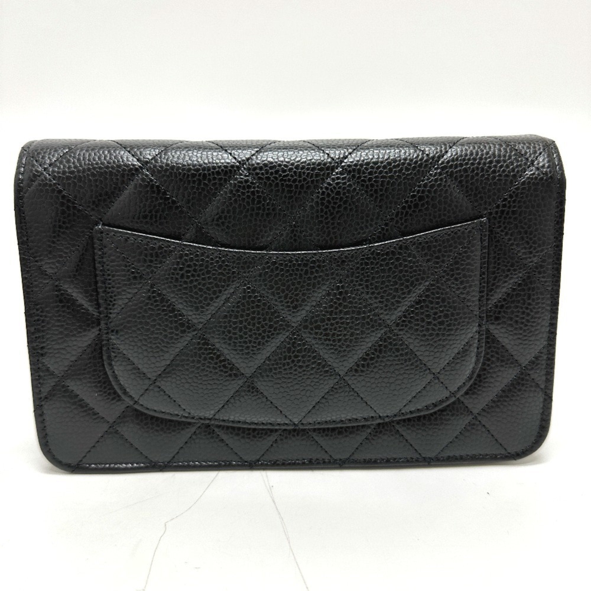 Chanel Black Caviar Leather Shoulder Bag