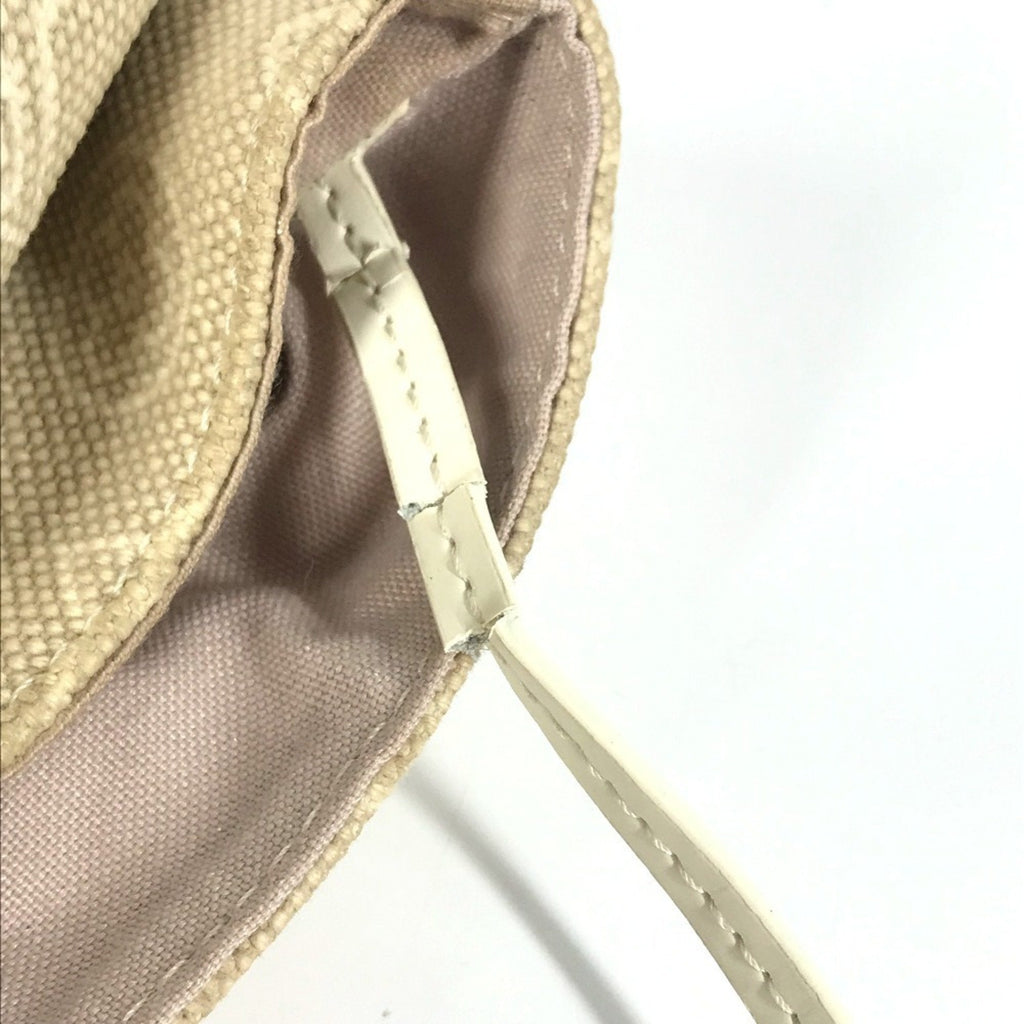 Louis Vuitton Beige White Canvas Leather Shoulder Bag Tote Bag