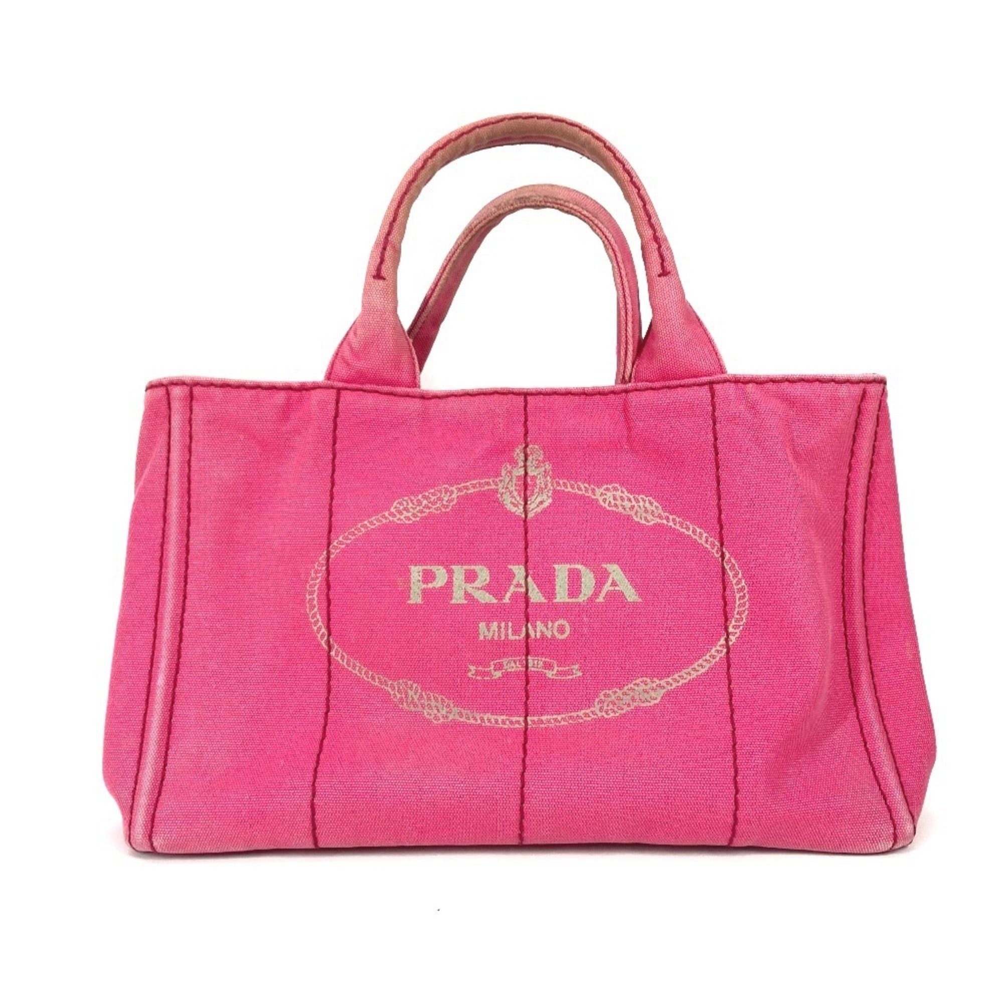 Prada Pink Canvas Handbag Tote Bag