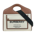 Burberry Beige Brown Canvas Leather Shoulder Bag