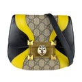 Gucci Black Brown Yellow Gg Supreme Leather Shoulder Bag (Pre-Owned)