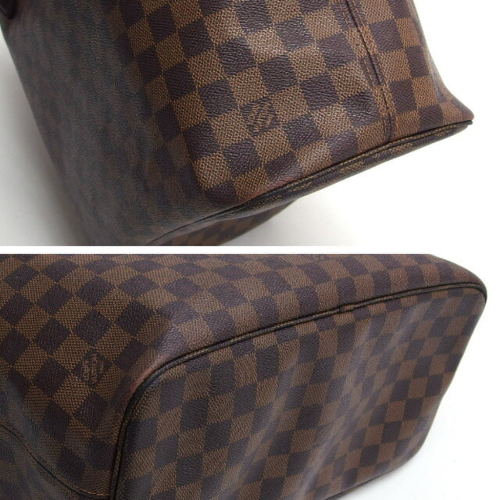 Louis Vuitton Dark Brown Damier Canvas Leather Handbag Shoulder Bag Tote Bag