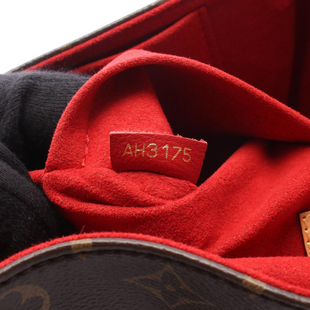 Louis Vuitton Brown Monogram Red Color Coated Canvas Leather Handbag Shoulder Bag
