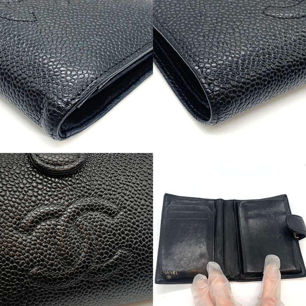 Chanel Black Grained Calfskin Wallet (Bi-Fold)