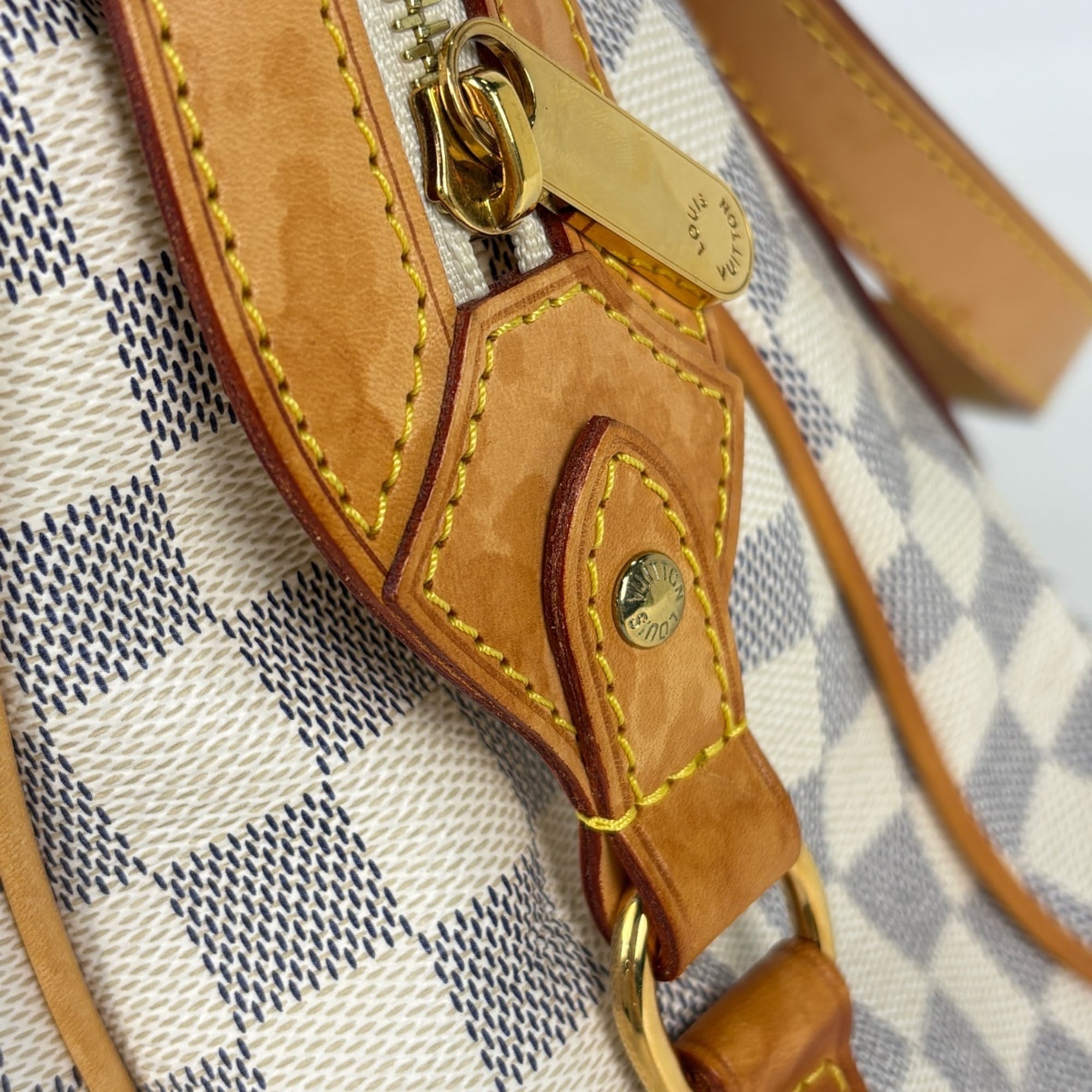 Louis Vuitton White Damier Azur Handbag Shoulder Bag Tote Bag