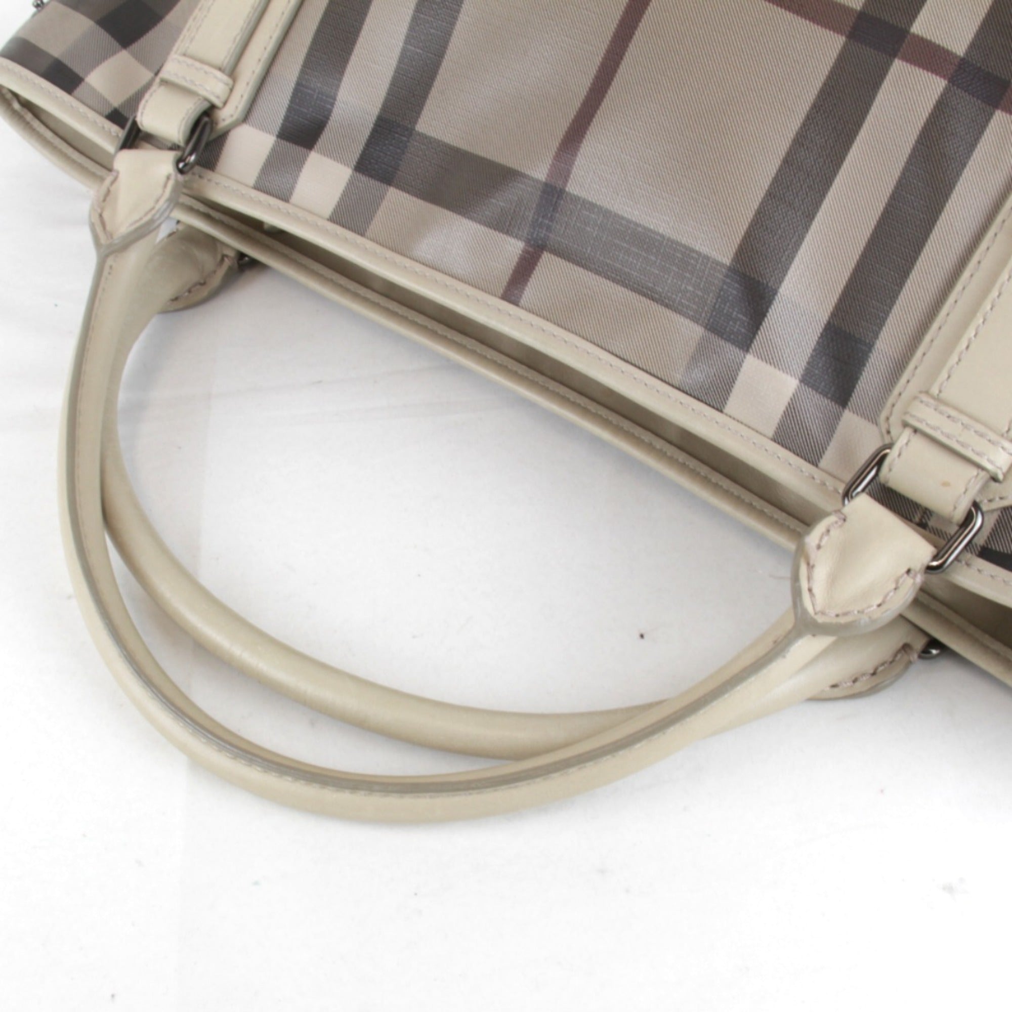 Burberry Beige Pvc Handbag Tote Bag