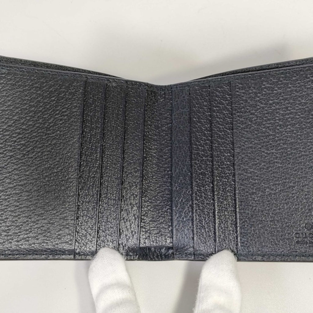 Gucci Gg Supreme Black Pvc Leather Wallet (Bi-Fold) (Pre-Owned)