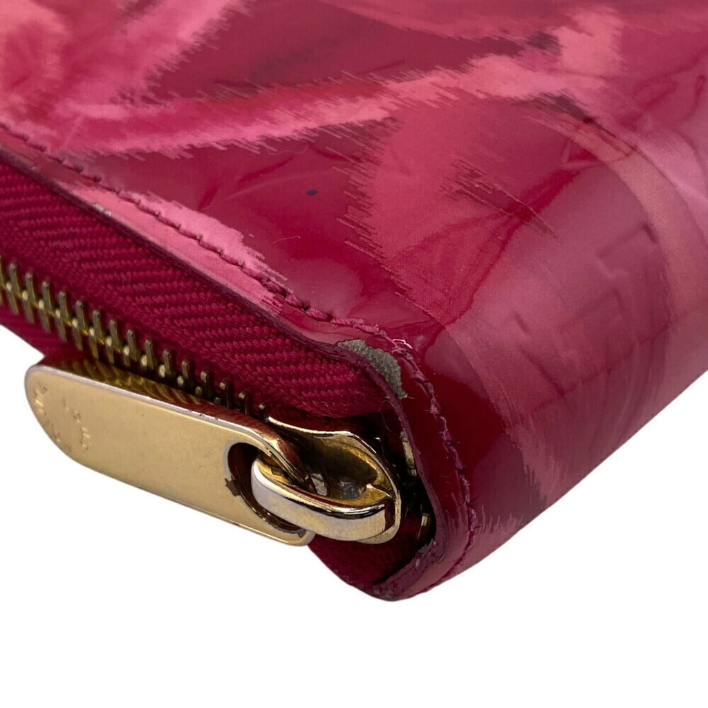 Louis Vuitton Pink Red Color Vernis Leather Long Wallet