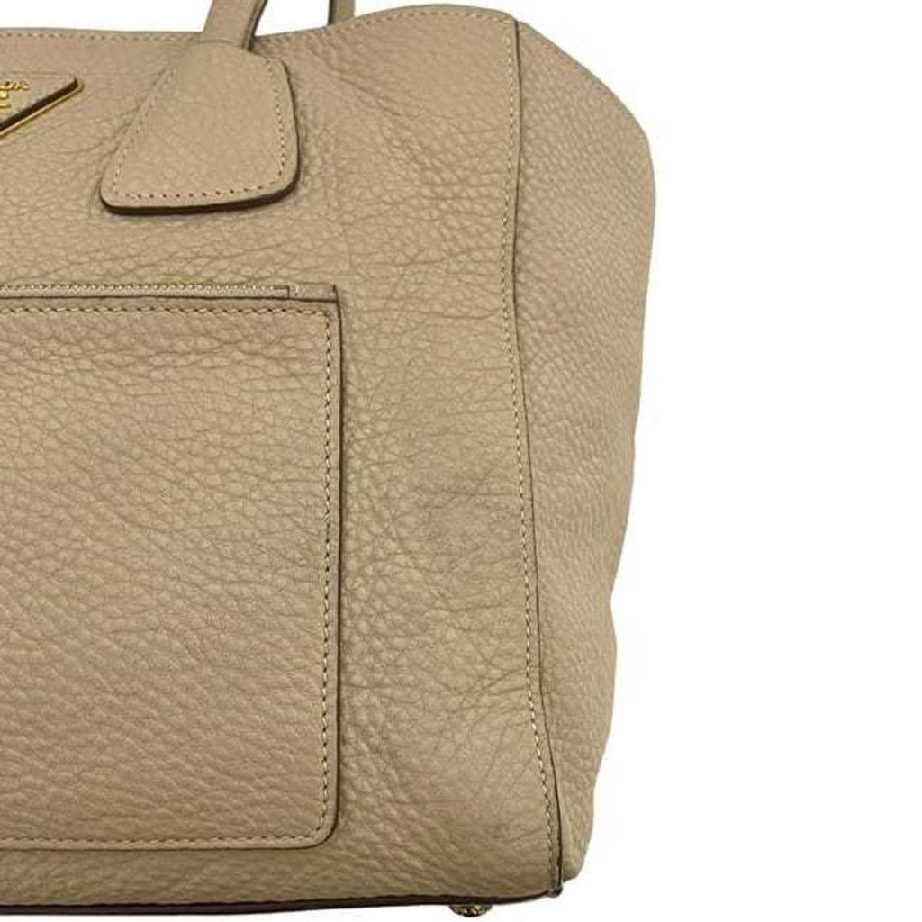 Prada Beige Leather Handbag Shoulder Bag
