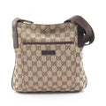 Gucci Beige Brown Canvas Handbag Shoulder Bag (Pre-Owned)
