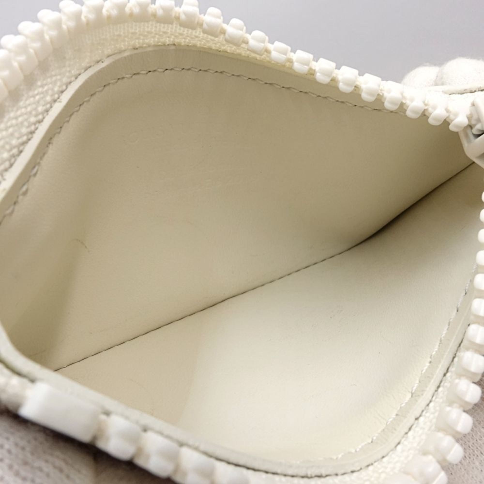 Louis Vuitton White Leather Coin Purse/Coin Case