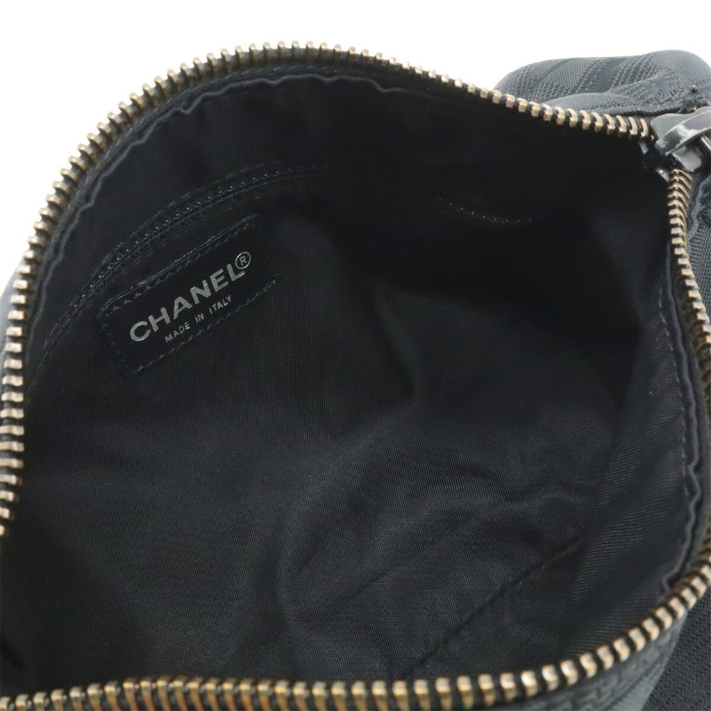 Chanel Black Nylon Jacquard Leather Shoulder Bag Sling Bag