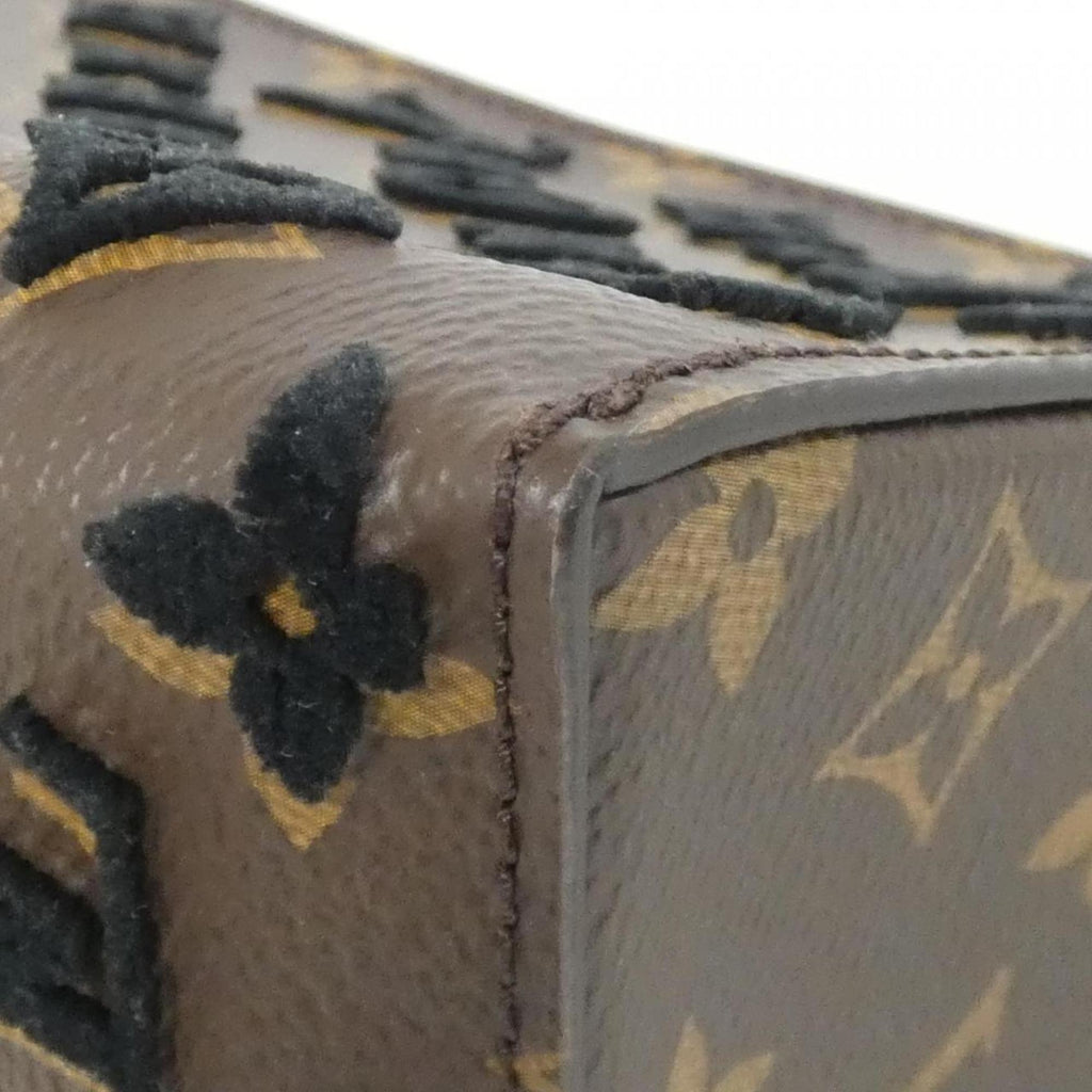 Louis Vuitton Black Brown Coated Canvas Shoulder Bag