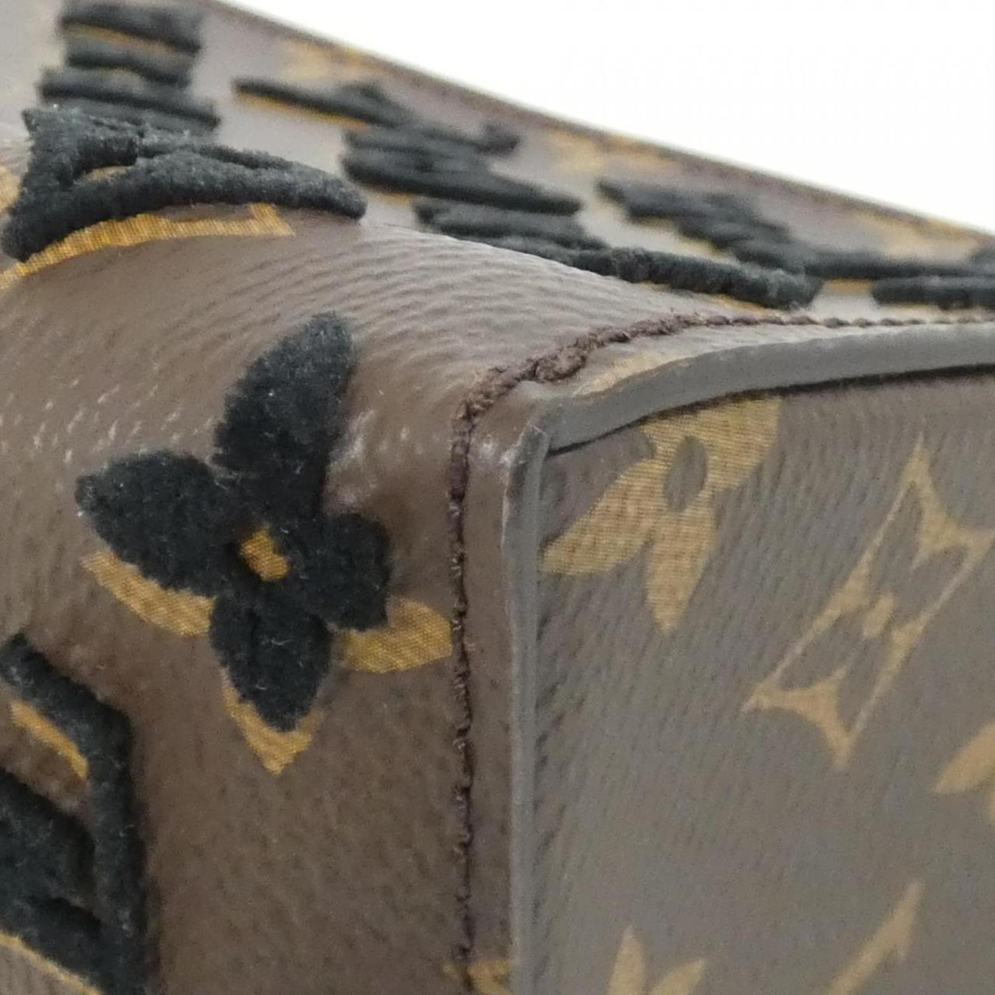 Louis Vuitton Black Brown Coated Canvas Shoulder Bag