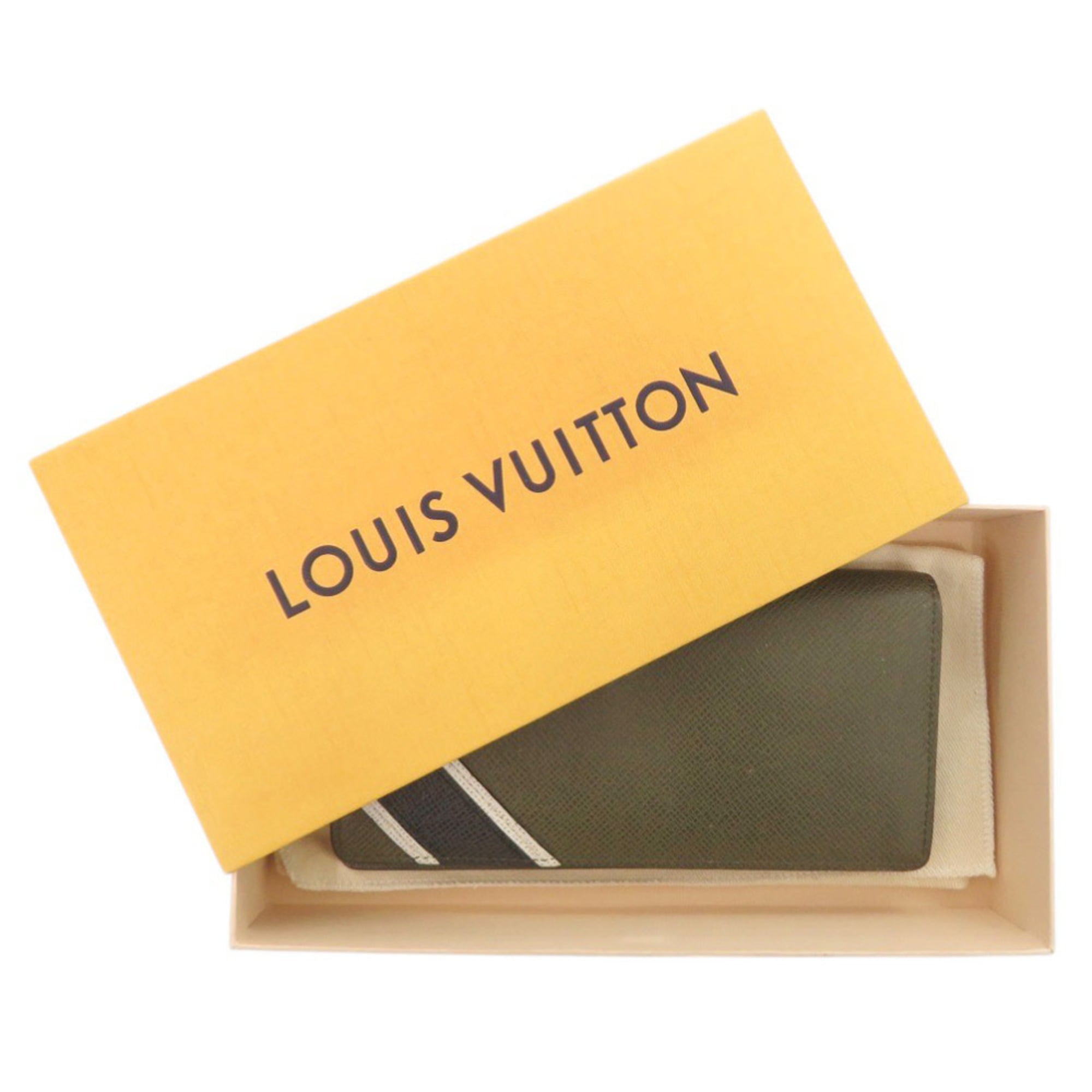 Louis Vuitton Khaki Taiga Leather Long Wallet