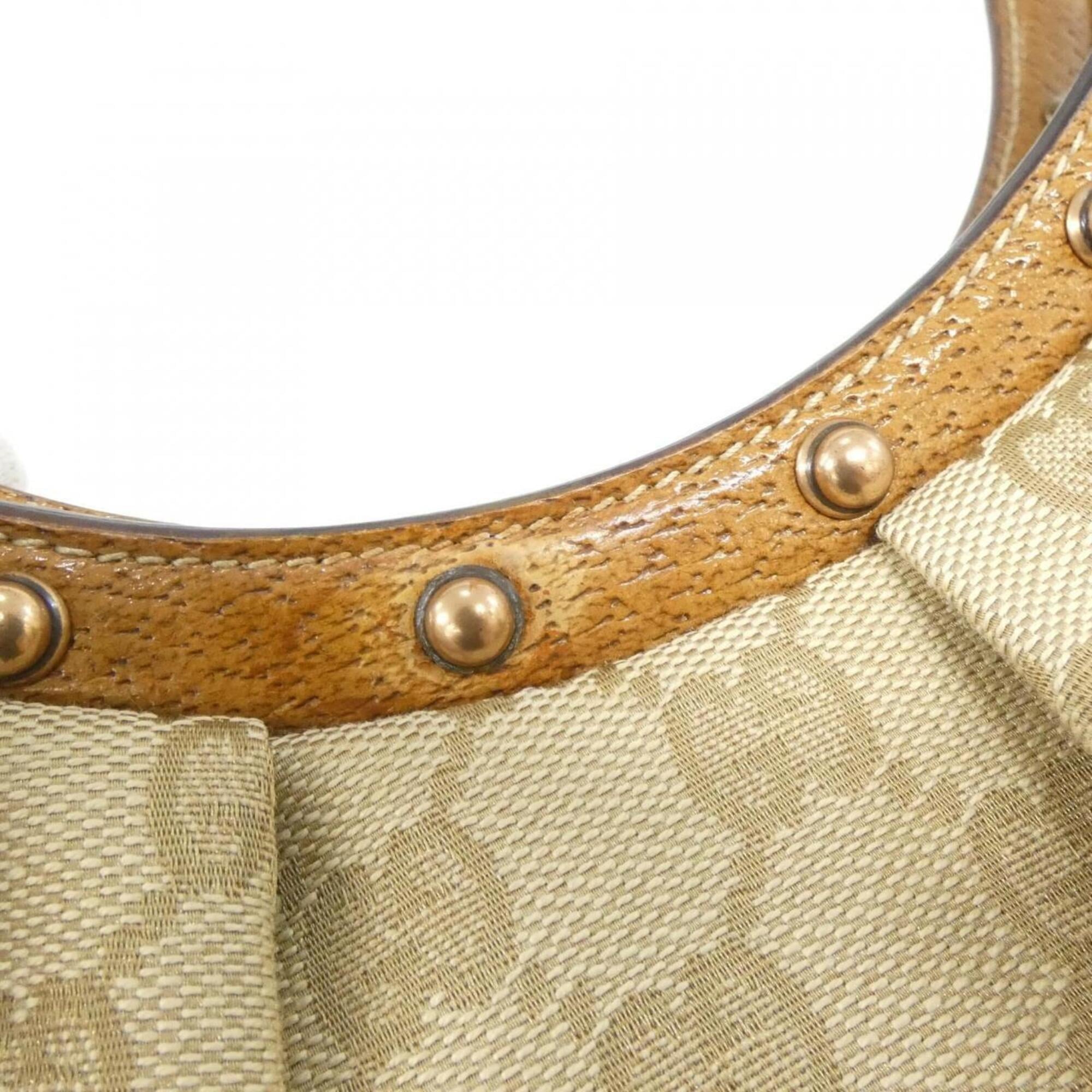 Gucci Beige Gg Canvas Handbag (Pre-Owned)