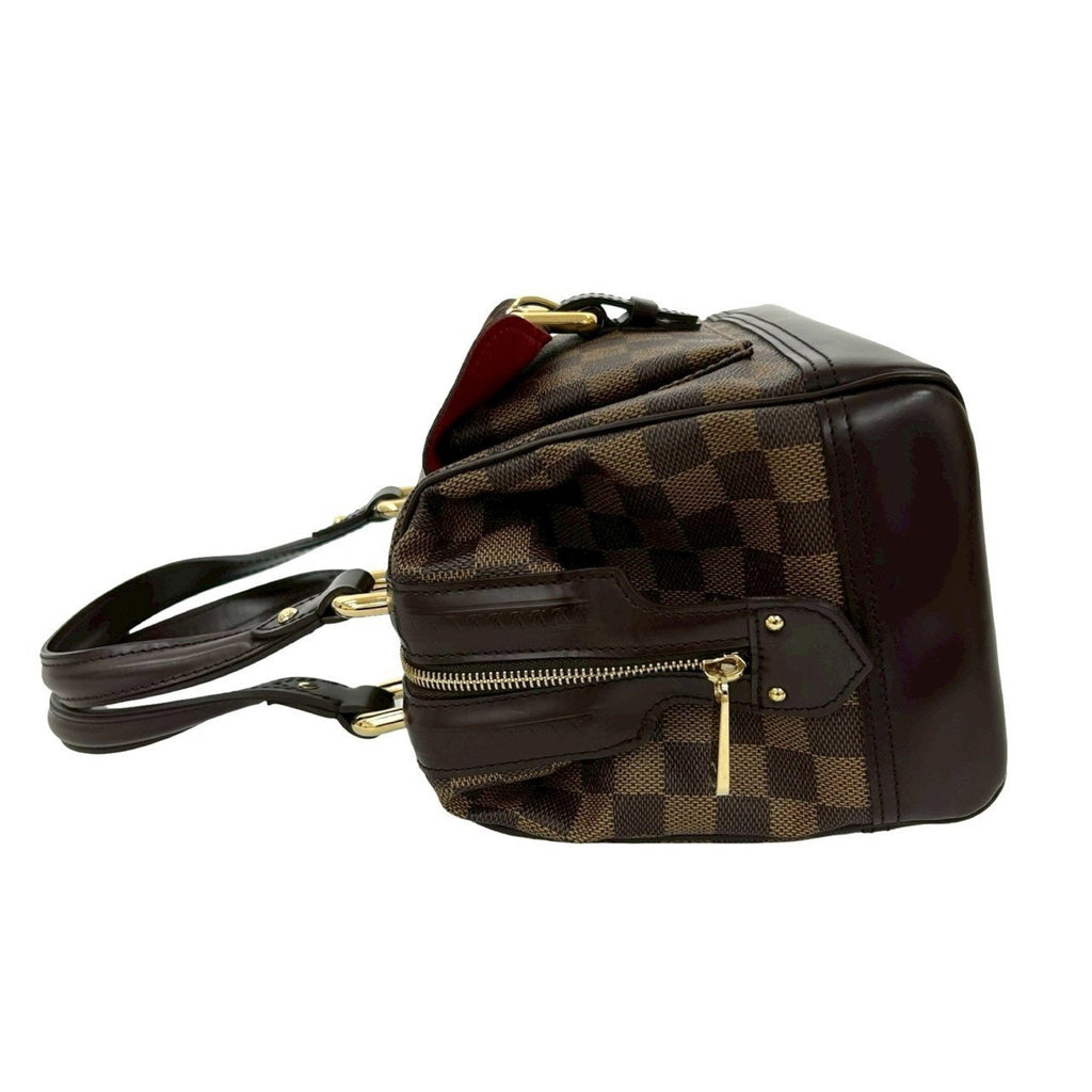 Louis Vuitton Brown Leather Pvc Boston Bag Handbag Tote Bag
