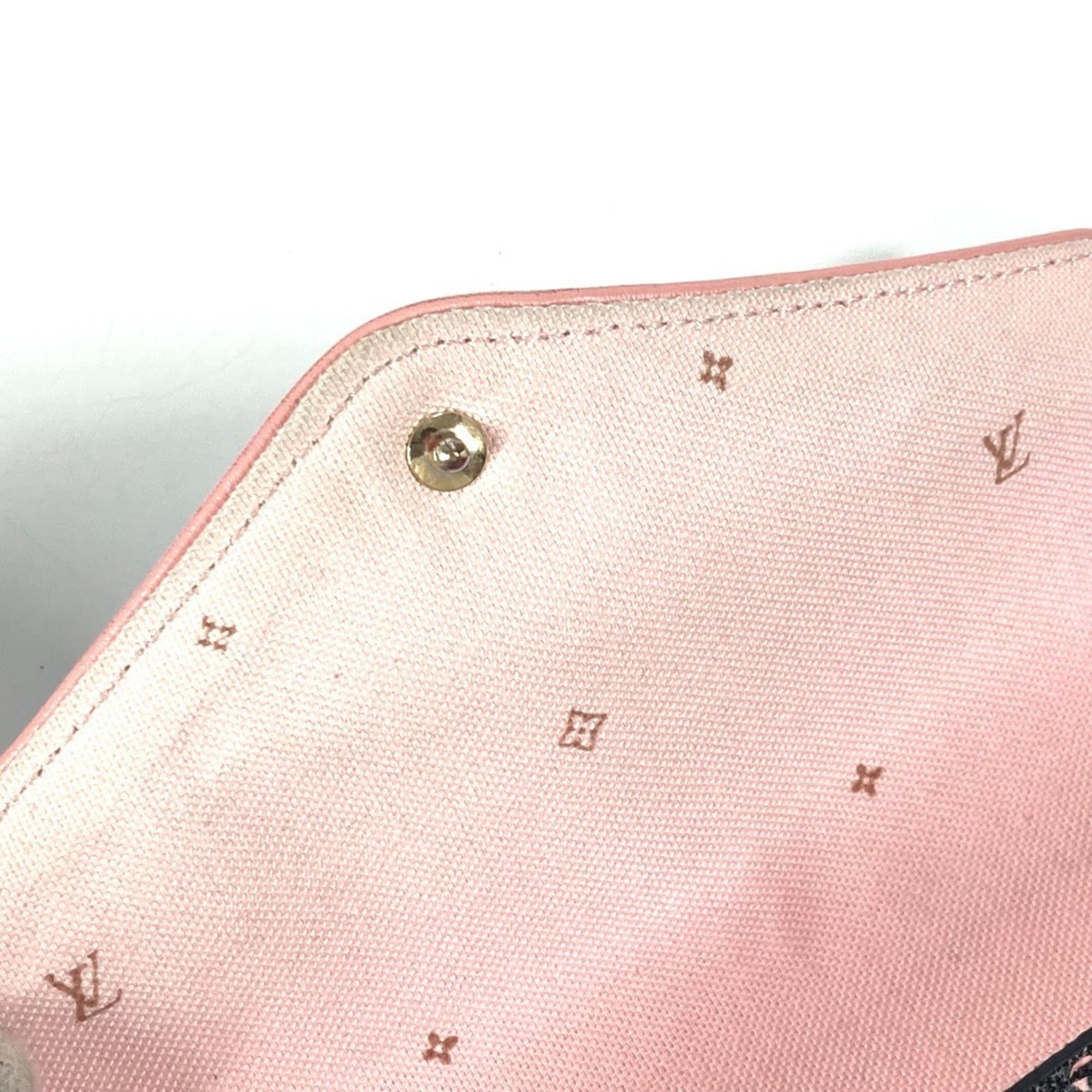 Louis Vuitton Black Pink Coated Canvas Pochette Shoulder Bag