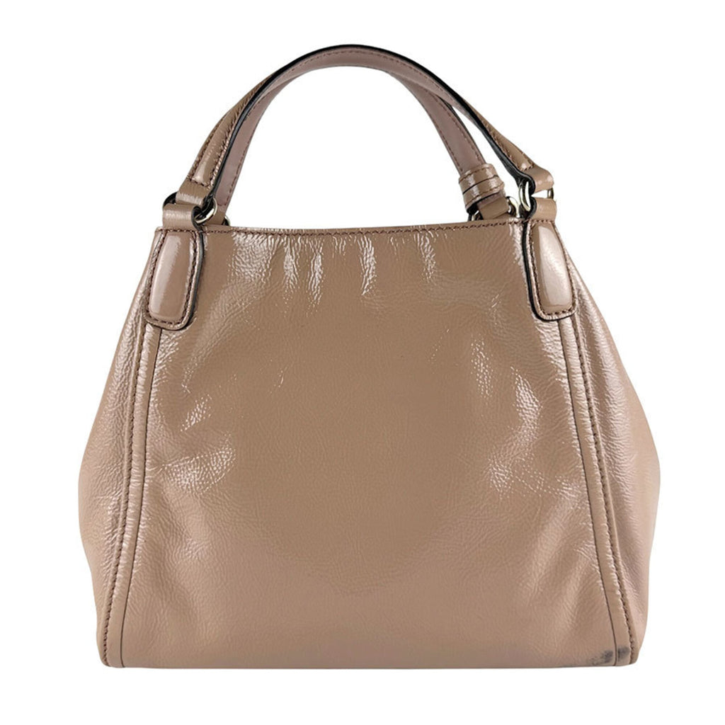Gucci Pink Beige Patent Leather Handbag Shoulder Bag (Pre-Owned)