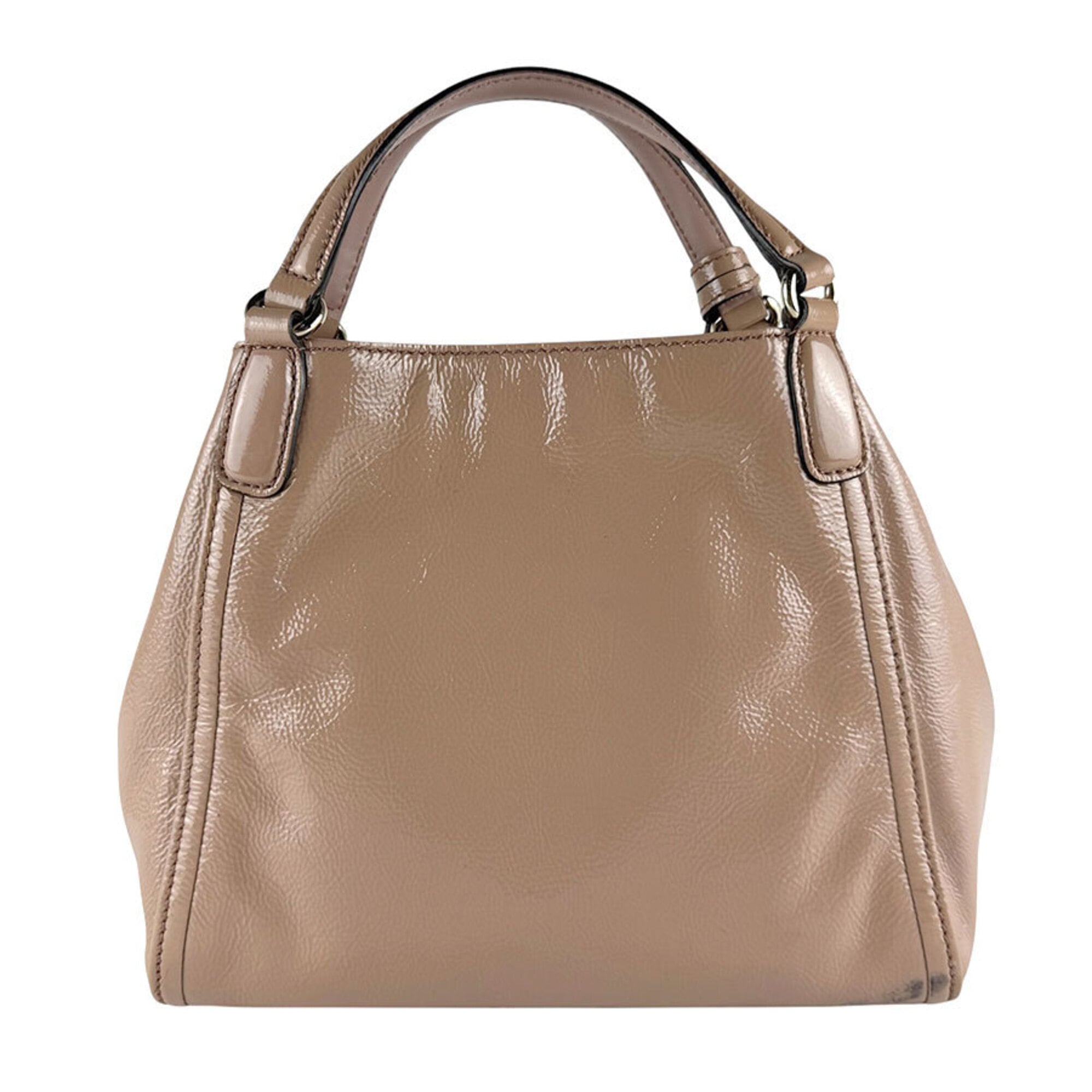 Gucci Pink Beige Patent Leather Handbag Shoulder Bag (Pre-Owned)