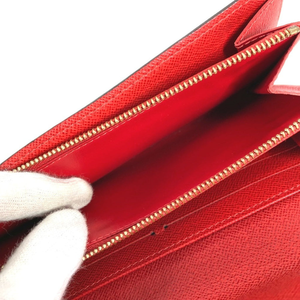 Louis Vuitton Brown Red Color Canvas Monogram Long Wallet (Tri-Fold)
