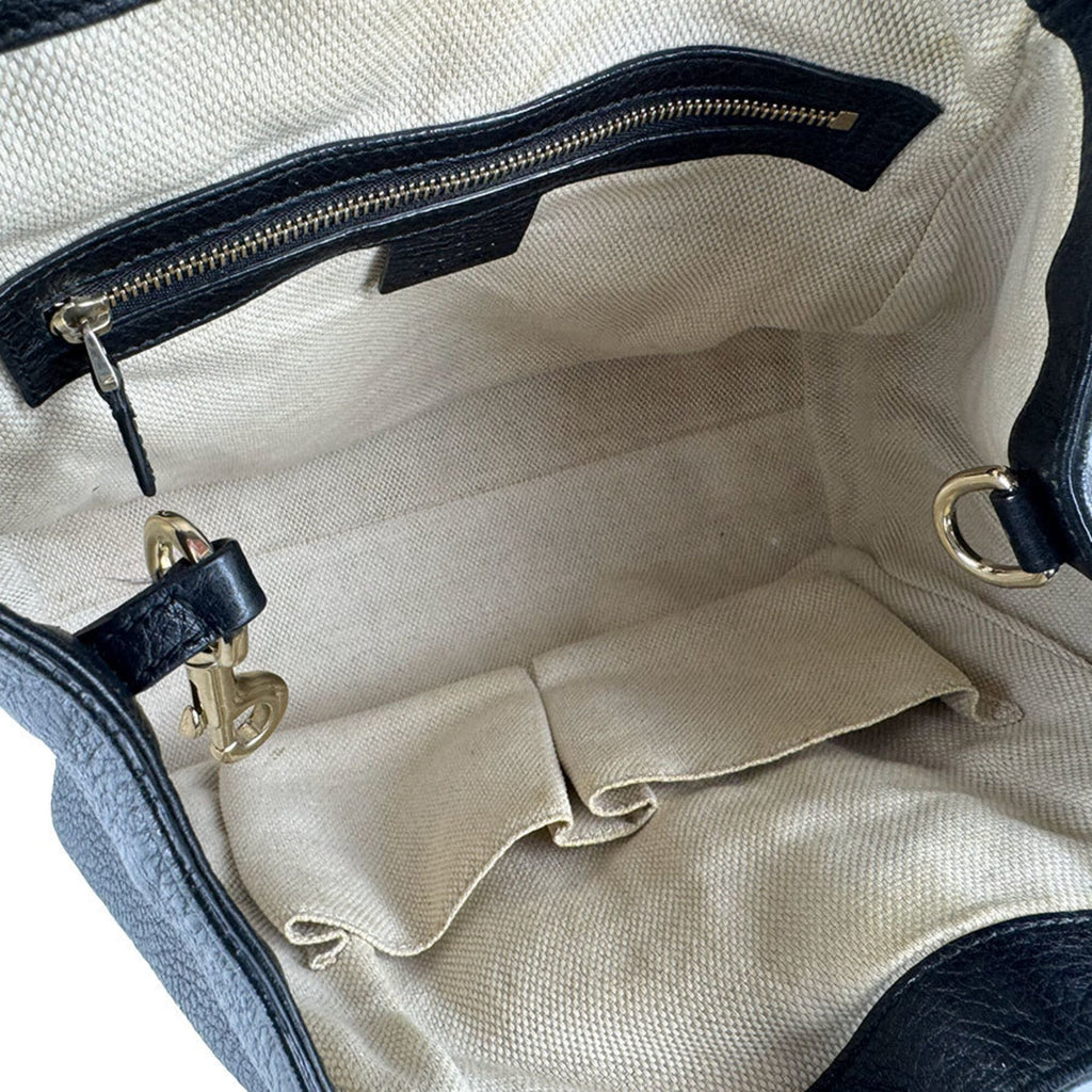 Gucci Black Leather Handbag Shoulder Bag (Pre-Owned)